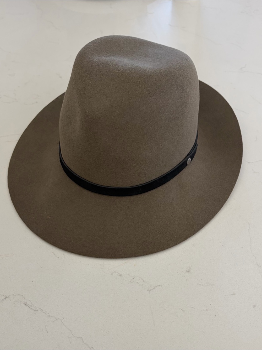 rag & bone Olive Felt Wide-Brim Hat with Black Band - Picture 3 of 8